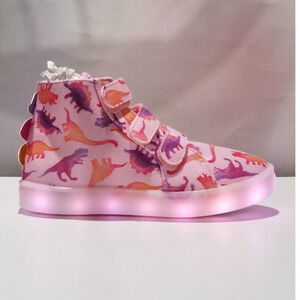 Big Girls Fabkids Girls Light Up 3 D Dinosaur Hi Tops Size 3 Pink NWT